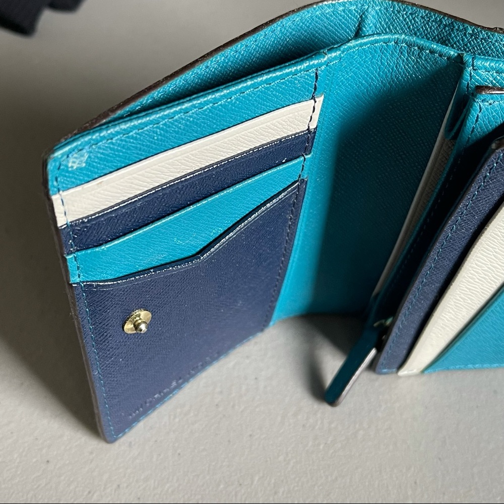 Michael Kors Tri-Fold Wallet Blue - Picture 13 of 16